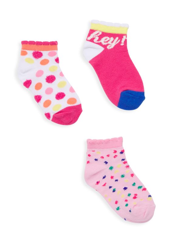 Isaac Mizrahi Loves Crayola Isaac Mizrahi x Crayola Little Girl's & Girl's 3-Pack Ankle Socks